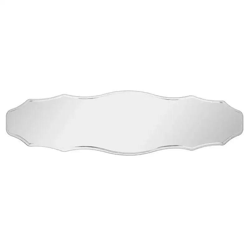 Miroir mural ovale Howard Elliott Embry à cadre nervuré vintage : 31 pouces de hauteur, 21 pouces de largeur, finition nickel, matériau polyuréthane, aucun assemblage requis