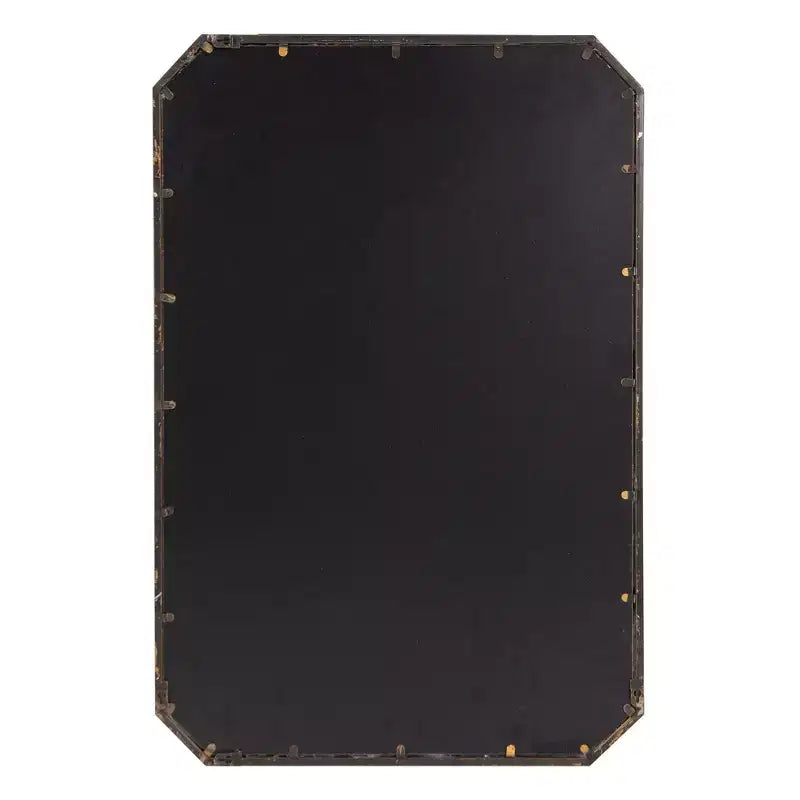 Miroir mural octogonal allongé biseauté 36"x24" argent chaud mat : cadre métallique champagne, aucun assemblage requis