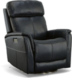 Fauteuil inclinable électrique avec têtière et commande lombaire – Cuir pleine fleur