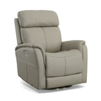 Fauteuil inclinable électrique avec têtière et commande lombaire – Cuir pleine fleur