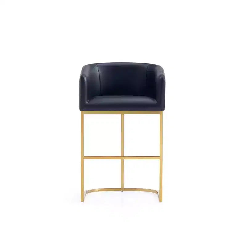 Manhattan Comfort Louvre Counter Height Barstool Black/Titanium Gold