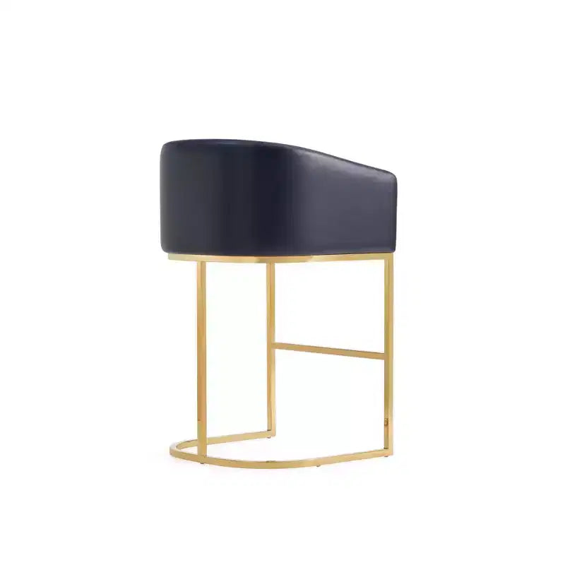 Manhattan Comfort Louvre Tabouret de Bar Hauteur Comptoir Noir/Or Titane