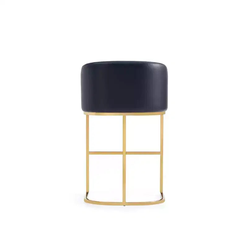 Manhattan Comfort Louvre Tabouret de Bar Hauteur Comptoir Noir/Or Titane