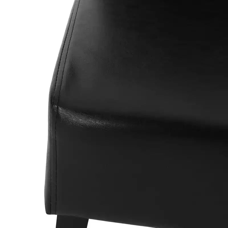 Christopher Knight Home Ensemble de 2 chaises de salle à manger Pollard en similicuir rembourrées Noir minuit/Espresso