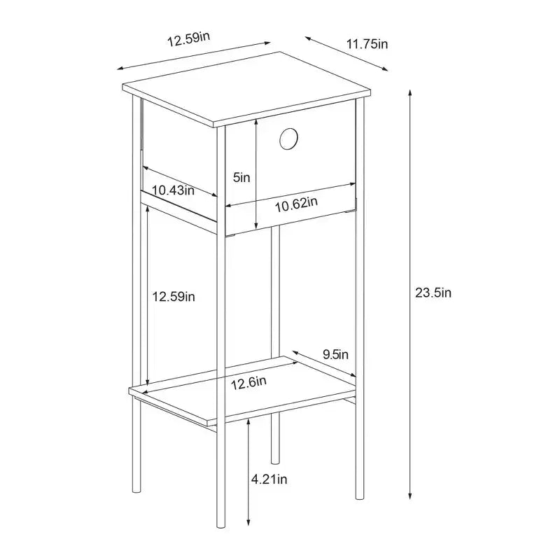Table d'appoint avec bac en tissu, structure noire - Room Essentials™