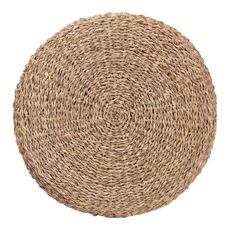Pouf ottoman Wickham en jonc de mer marron naturel