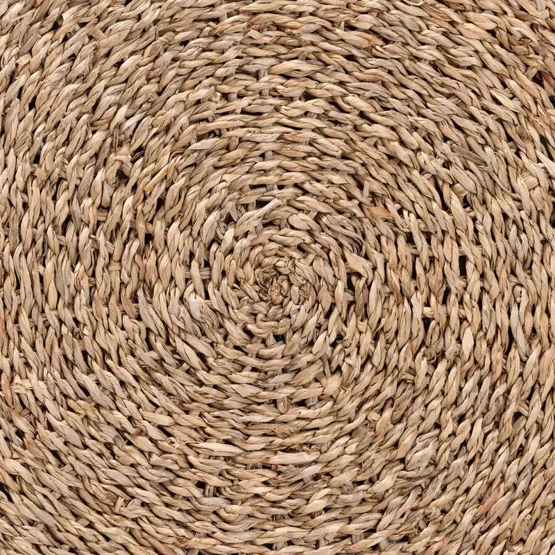 Pouf ottoman Wickham en jonc de mer marron naturel