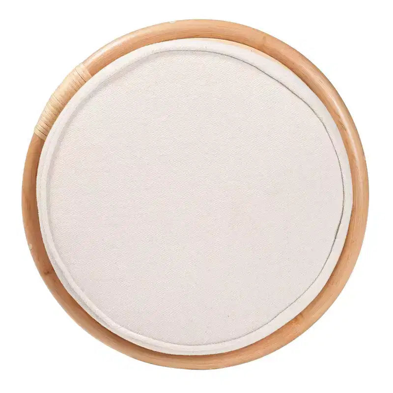 Pouf ottoman en rotin naturel Junius : Fait main, Bohème, Aucun assemblage requis