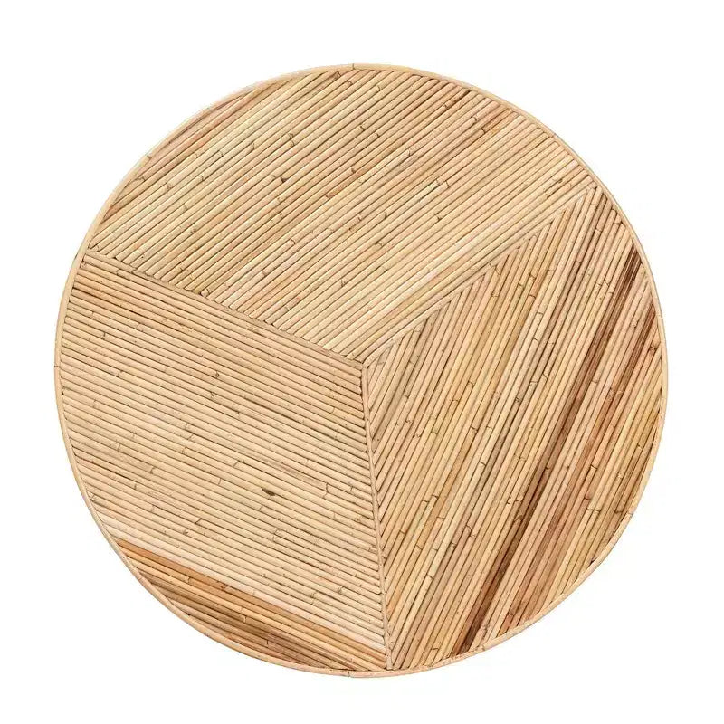 Table basse bali & pari Bella en rotin naturel et bois d'acajou naturel : 45 cm de hauteur, aucun assemblage requis