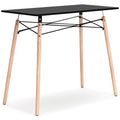 Jaspeni Modern Home Office Desk – Black Metal & Wood, Space-Saving