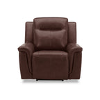 Fauteuil inclinable pivotant et motorisé – Cuir cognac, chargement USB, capacité de 158 kg