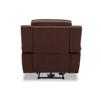 Fauteuil inclinable pivotant et motorisé – Cuir cognac, chargement USB, capacité de 158 kg
