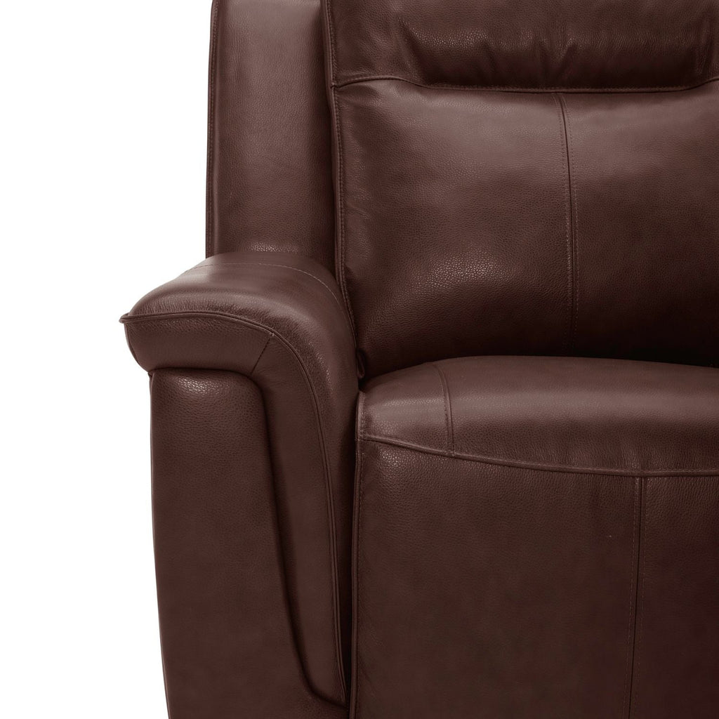 Swivel Glide Power Recliner – Cognac Leather, USB Charging, 350lb Capacity