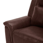 Fauteuil inclinable pivotant et motorisé – Cuir cognac, chargement USB, capacité de 158 kg