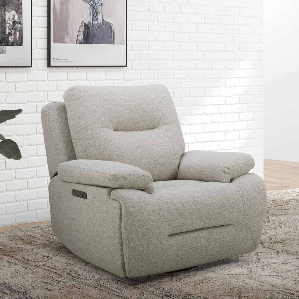 Power Recliner with Lumbar Support & Memory Foam – Ginger Fabric, USB