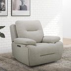 Fauteuil inclinable électrique avec support lombaire et mousse à mémoire de forme – Tissu gingembre, USB