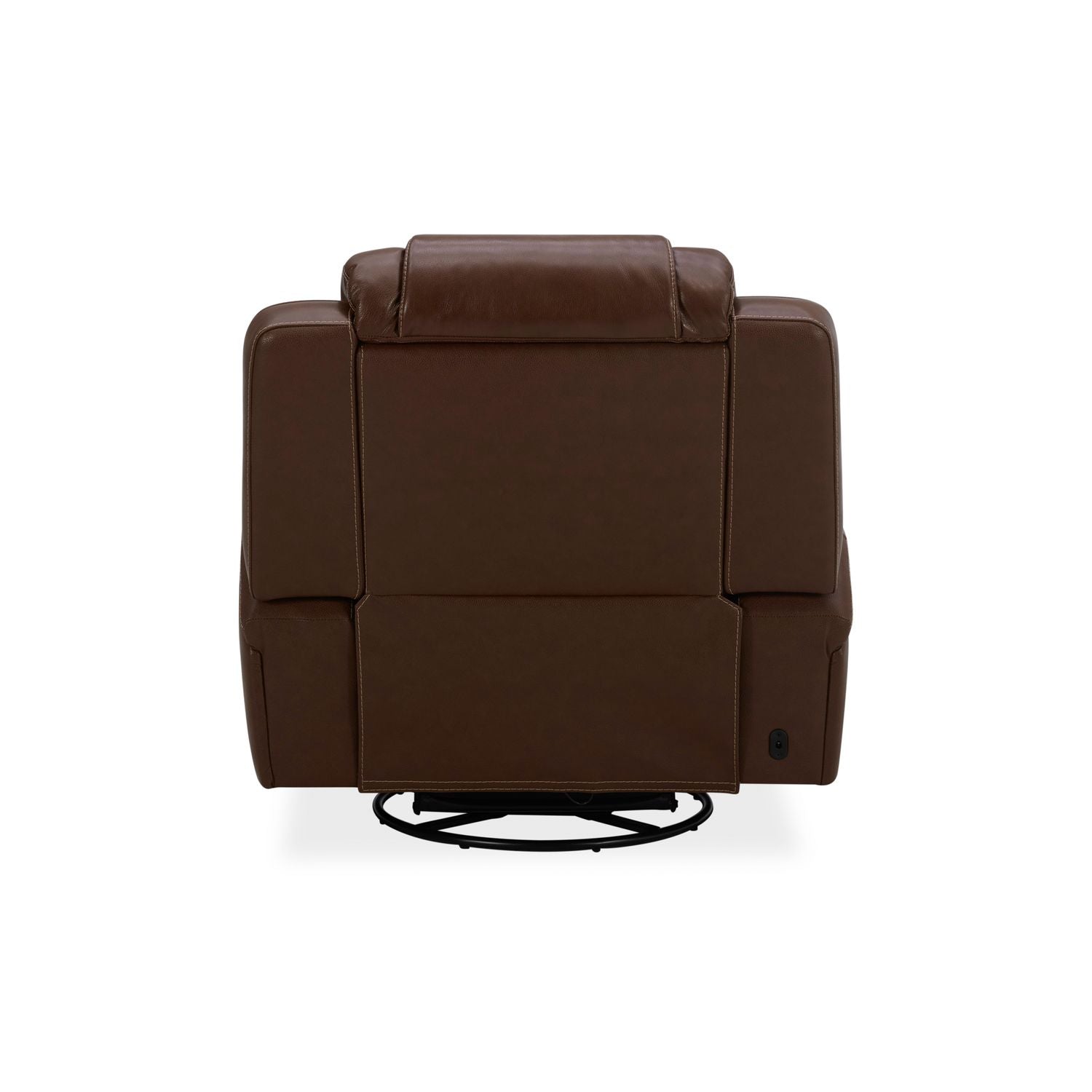 Swivel Glide Recliner with Hidden Storage – Chestnut Leather, LED Cupholders