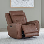 Fauteuil inclinable électrique pivotant – Cuir Saddle, dossier capitonné, port USB