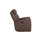 Fauteuil inclinable électrique pivotant – Cuir Saddle, dossier capitonné, port USB