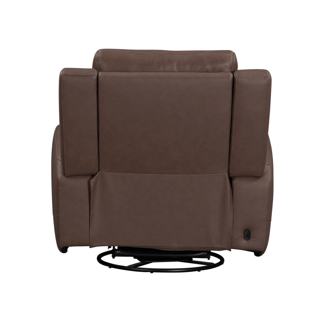 Swivel Glide Power Recliner – Saddle Leather, Tufted Back, USB Charging