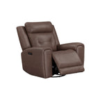 Fauteuil inclinable électrique pivotant – Cuir Saddle, dossier capitonné, port USB