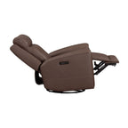 Fauteuil inclinable électrique pivotant – Cuir Saddle, dossier capitonné, port USB