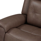 Fauteuil inclinable électrique pivotant – Cuir Saddle, dossier capitonné, port USB
