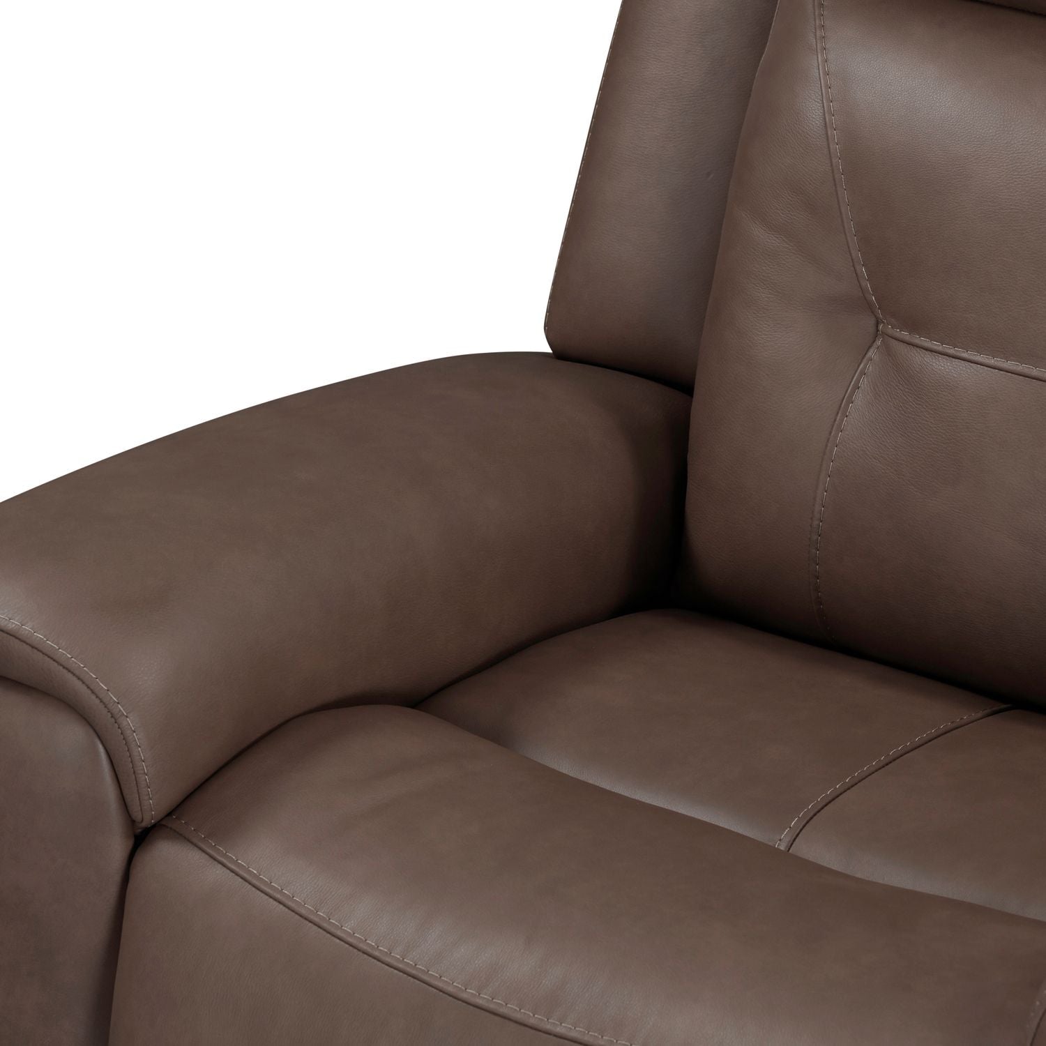 Swivel Glide Power Recliner – Saddle Leather, Tufted Back, USB Charging