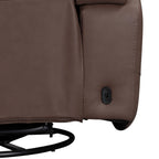 Fauteuil inclinable électrique pivotant – Cuir Saddle, dossier capitonné, port USB