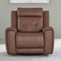 Swivel Glide Power Recliner – Saddle Leather, Tufted Back, USB Charging