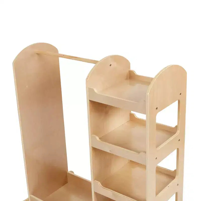 Centre d'habillage avec miroir, organisateur de costumes, meuble Montessori