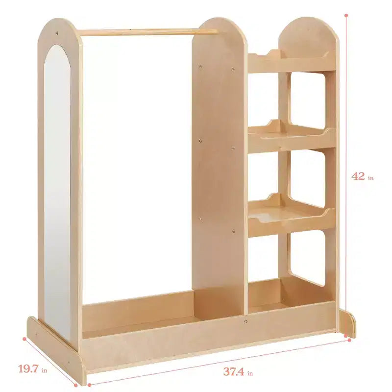 Centre d'habillage avec miroir, organisateur de costumes, meuble Montessori