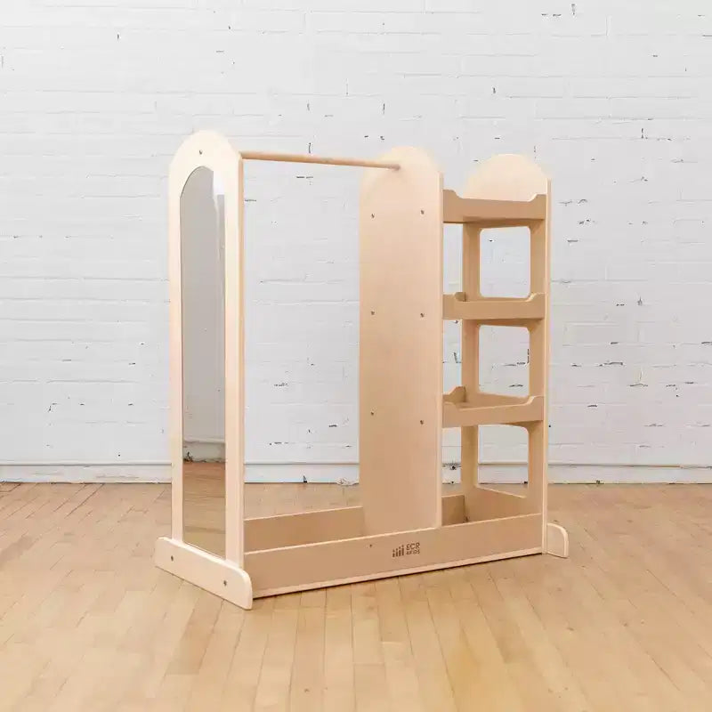 Centre d'habillage avec miroir, organisateur de costumes, meuble Montessori