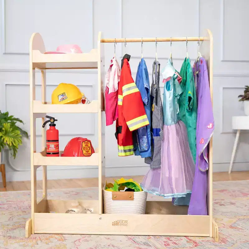 Centre d'habillage avec miroir, organisateur de costumes, meuble Montessori