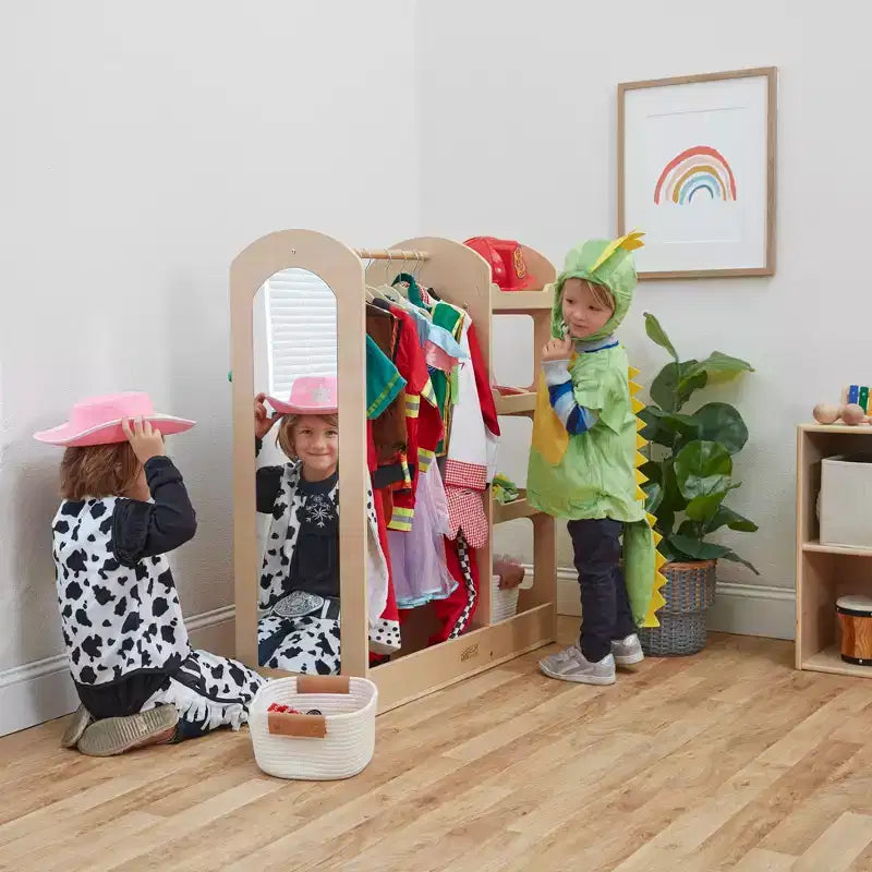 Centre d'habillage avec miroir, organisateur de costumes, meuble Montessori