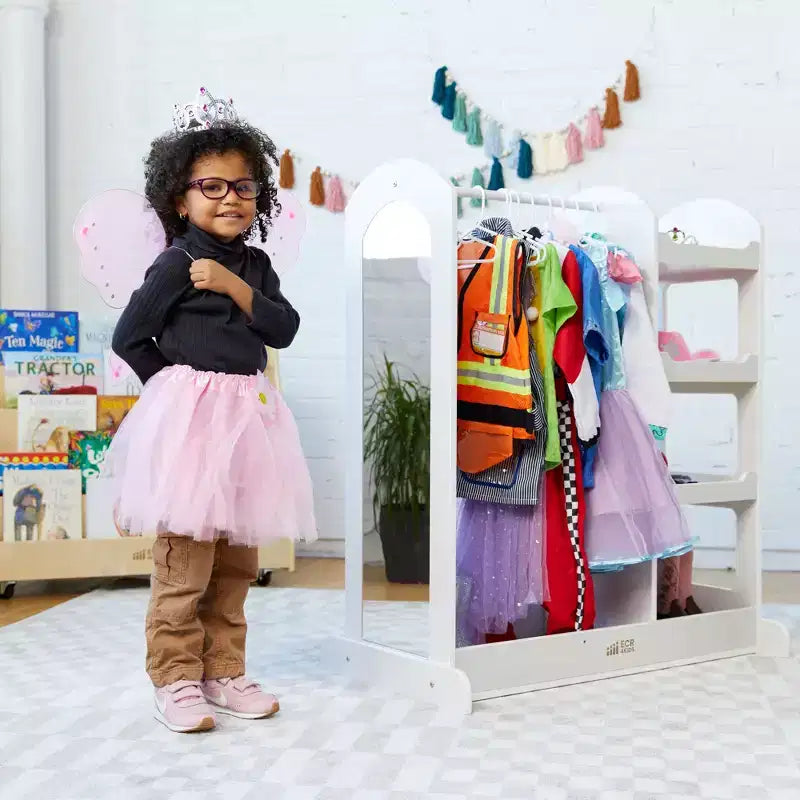 Centre d'habillage avec miroir, organisateur de costumes, meuble Montessori