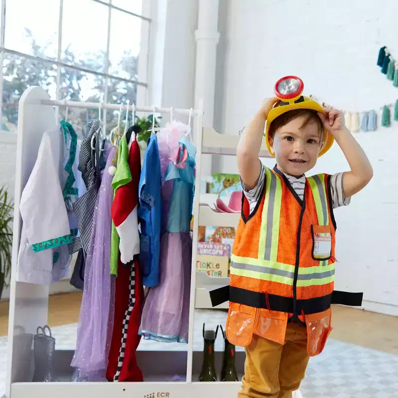 Centre d'habillage avec miroir, organisateur de costumes, meuble Montessori