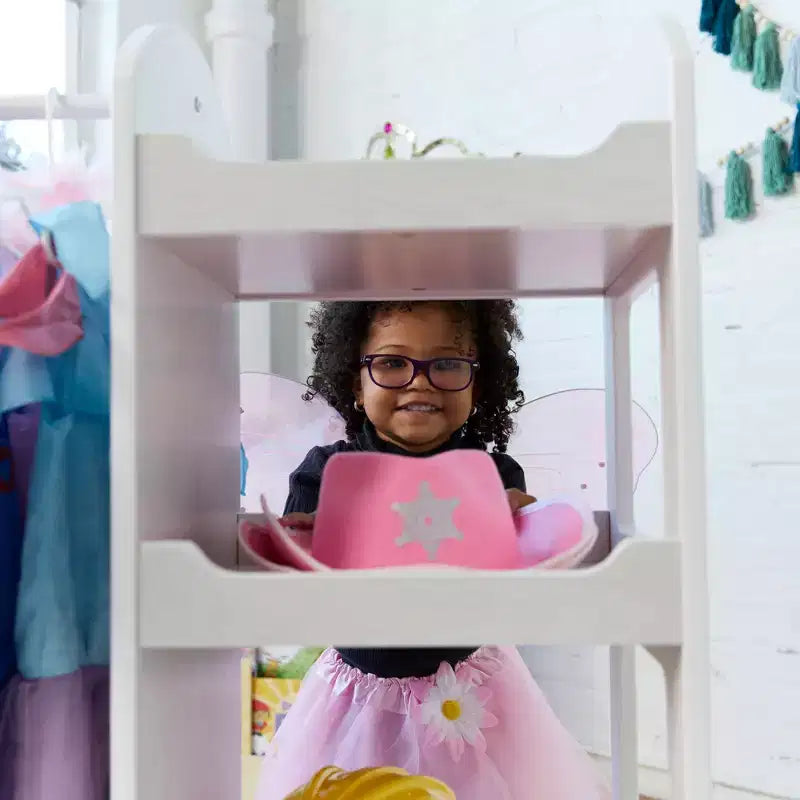 Centre d'habillage avec miroir, organisateur de costumes, meuble Montessori