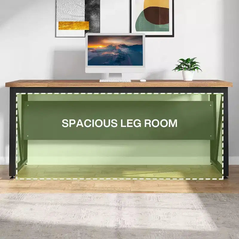 Bureau de direction 63 et classeur latéral 47, bureau d'ordinateur en L, mobilier de bureau avec tiroirs et étagères de rangement