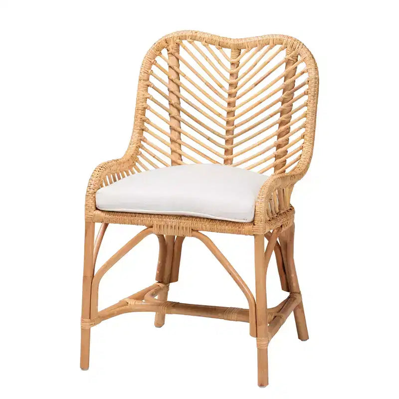 Chaise de salle à manger Arween en rotin naturel de style bohème moderne