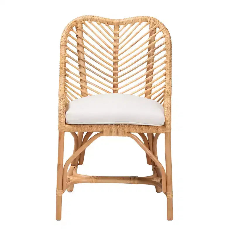 Chaise de salle à manger Arween en rotin naturel de style bohème moderne