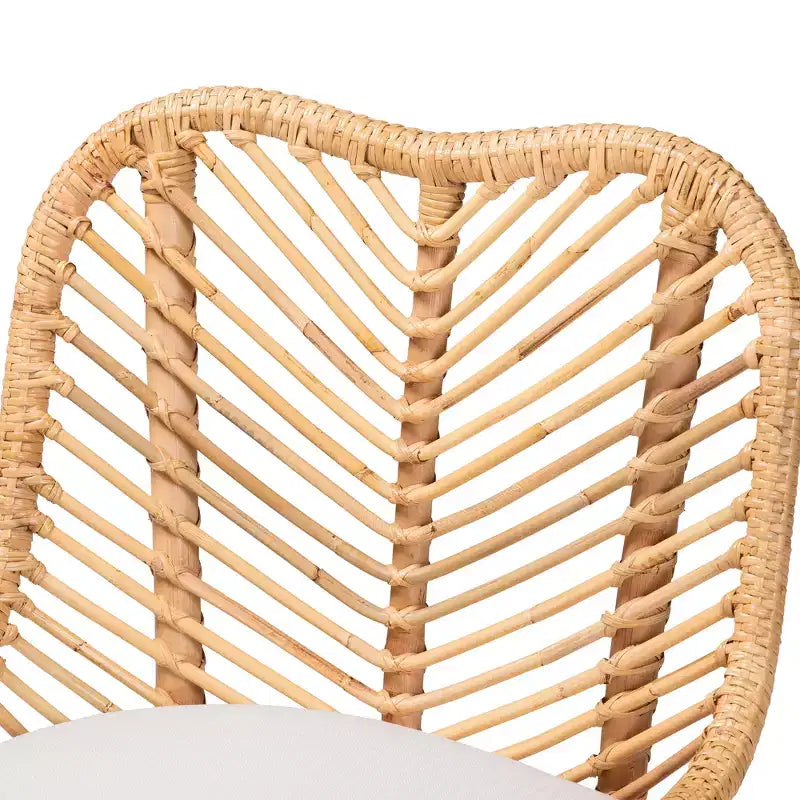 Chaise de salle à manger Arween en rotin naturel de style bohème moderne