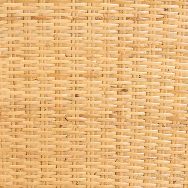 Chaise de salle à manger bali & pari Monaco en bois d'acajou avec finition brun chêne et rotin naturel de style bohème moderne