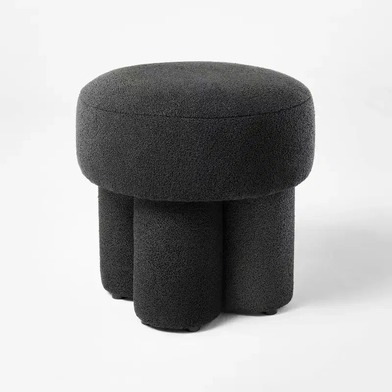 Tabouret ottoman d'appoint entièrement rembourré en bouclette