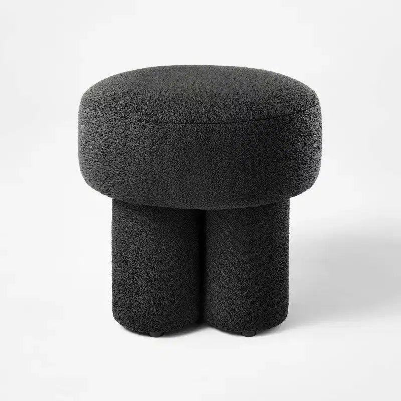 Tabouret ottoman d'appoint entièrement rembourré en bouclette