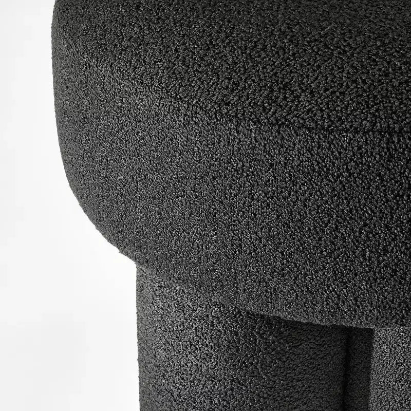Tabouret ottoman d'appoint entièrement rembourré en bouclette