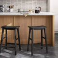 Tabouret de bar moderne en bois massif, hauteur comptoir, avec repose-pieds (24")