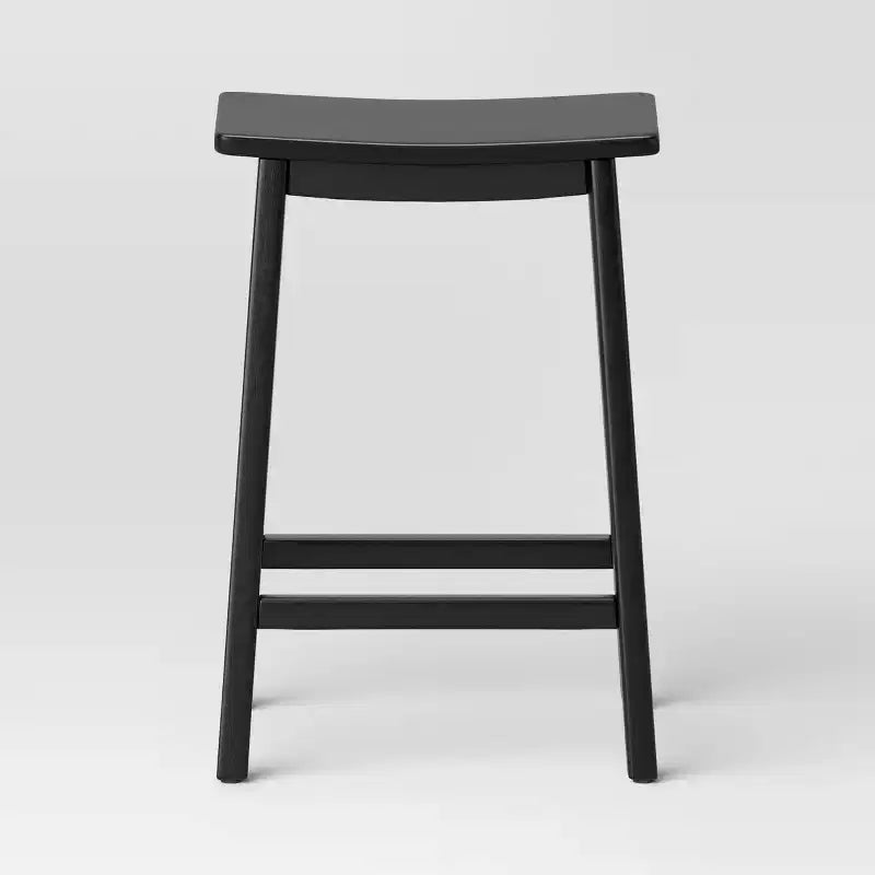 Tabouret de bar moderne en bois massif, hauteur comptoir, avec repose-pieds (24")