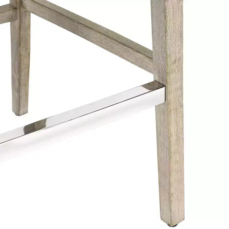 29 Tabouret de bar capitonné en lin, marron