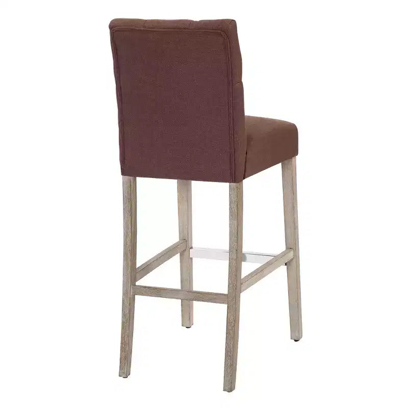 29 Tabouret de bar capitonné en lin, marron